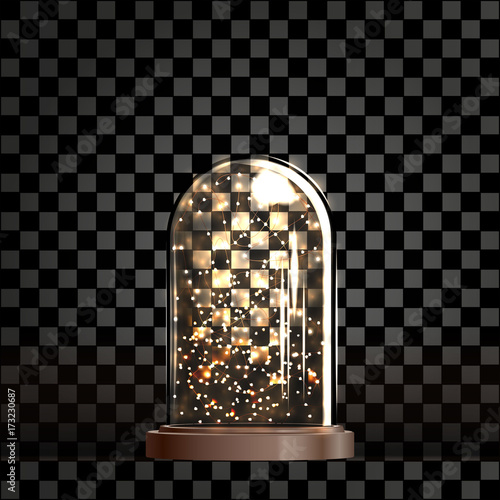 Christmas lamp fairy lights under a glass cover.