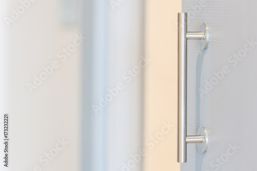 Door handle on blur background