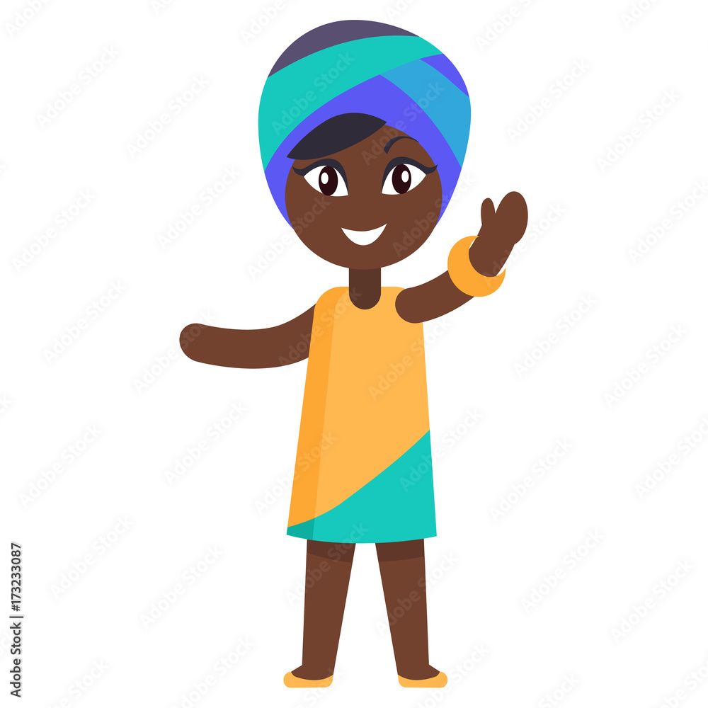 Happy Little Afro-American Girl in Yellow Dress Happy Little Afro-American Girl in Yellow Dress