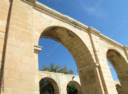 Historic architecture of the Mediterranean island of Malta.