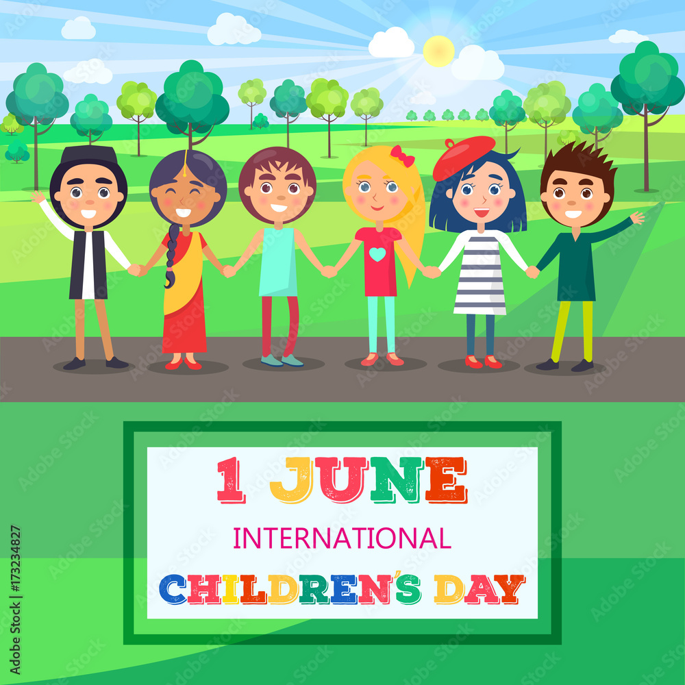 1 June International Childrens Day Poster of Kids