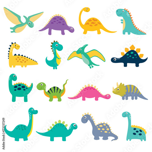 Naklejka Cute Dino ilustracji