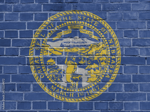 US States Concept: Nebraska Flag Wall Background Texture