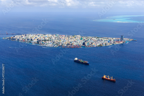 Flying over Male City  Maldives