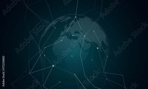 Network world connection and digital technology abstract vector illustration