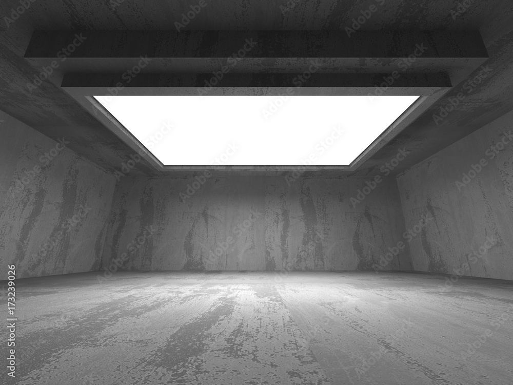 Dark basement empty room interior. Concrete walls Dark basement empty room interior. Concrete walls