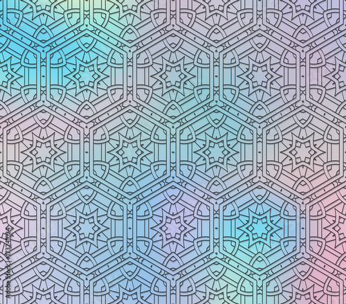  Holography ornament. Retro art. Polychromatic design. Avant-garde pattern. Vintage background. Abstract backdrop. Graphic graphic. Hipster print. Futuristic wallpaper. Geometry illustration.
