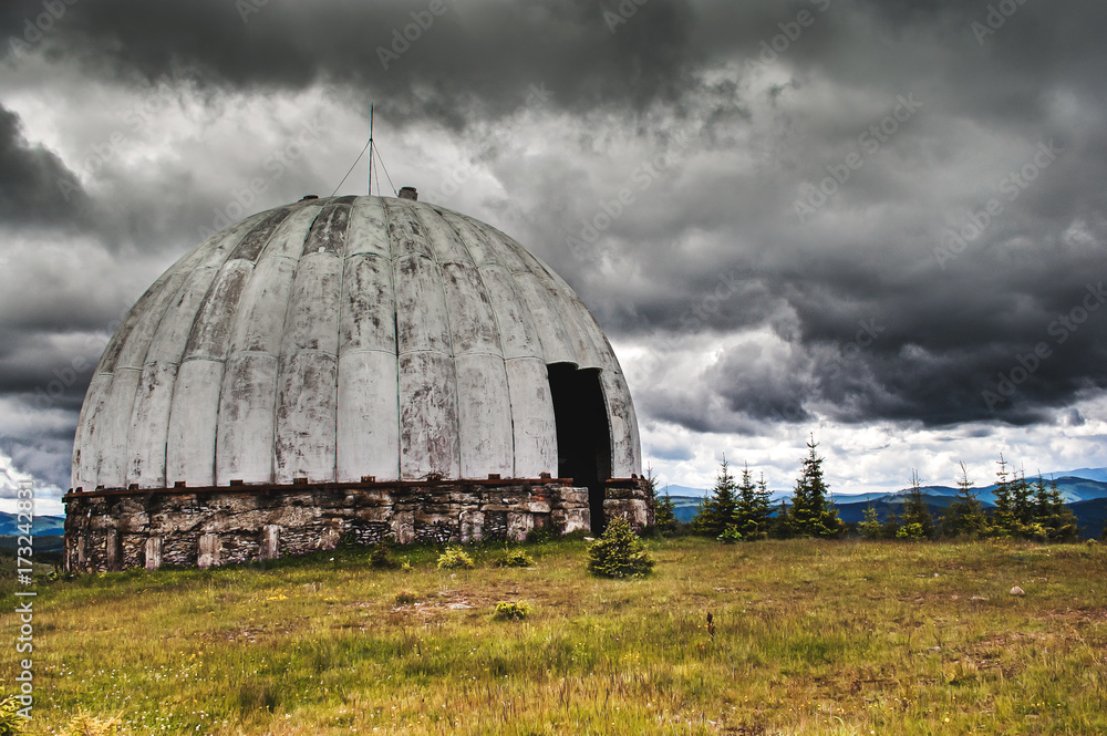 Abandoned radar station Pamir in Carpathian mountains, Ukraine Abandoned radar station Pamir in Carpathian mountains, Ukraine