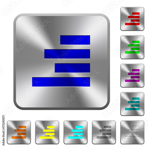 Text align right rounded square steel buttons