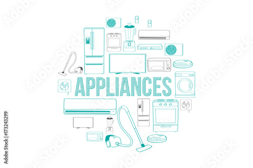 Home electronic appliances design element. Vector illustration
