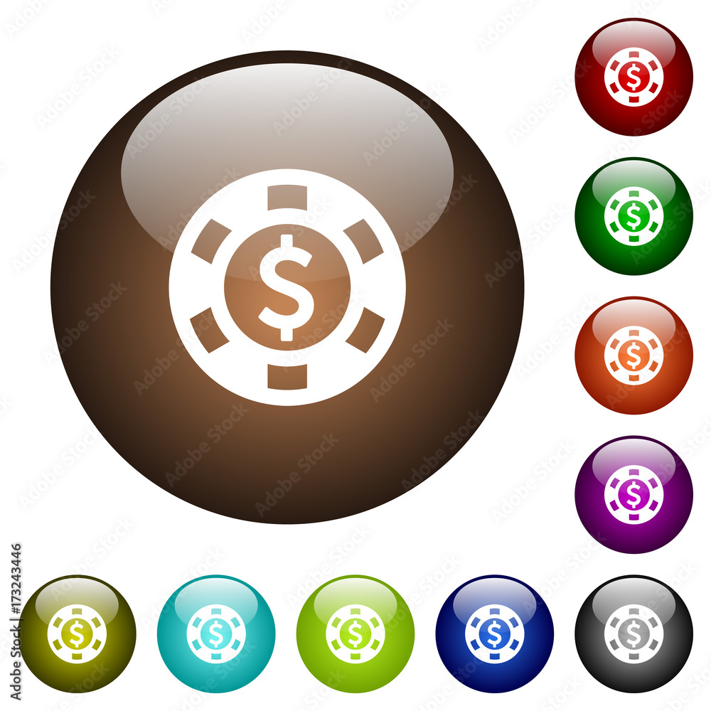 Dollar casino chip color glass buttons Dollar casino chip color glass buttons
