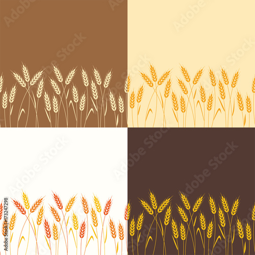 vector collection of seamless repeating wheat backgrounds