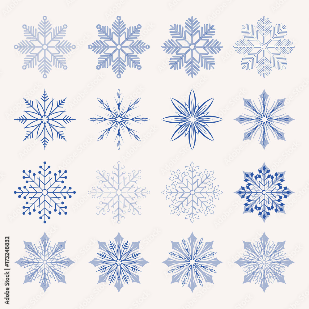 set of Christmas snowflakes set of Christmas snowflakes