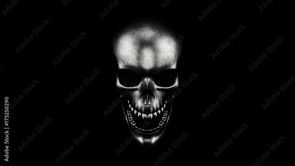 Human Skull On Black Background 3D Rendering Human Skull On Black Background 3D Rendering
