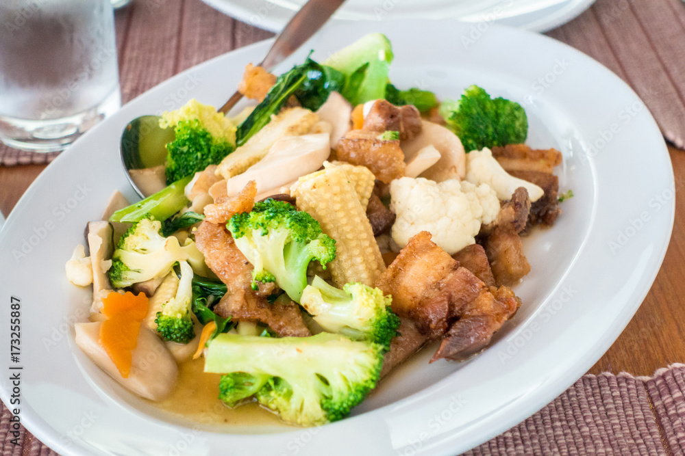 Stir-fried pork with vegetables Stir-fried pork with vegetables