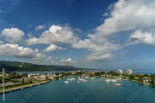 Aerial view of yacht marina at daylight in Montego Bay - Jamaica © Hladchenko Viktor