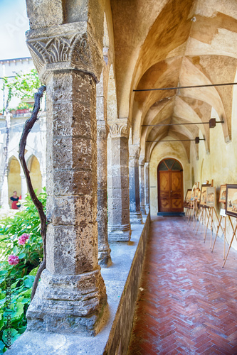 The scenic cloister of San Francesco d Assisi Church in Sorrento  Italy