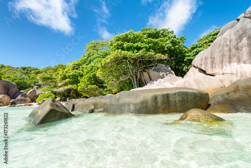 Obraz na plátne La Digue Anse Source D'Argent - Seychelles rocks