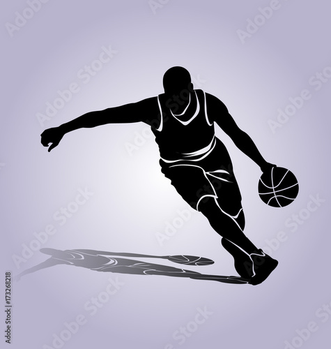 Vector silhouette basketball player