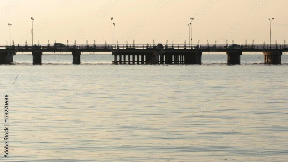 Concrete bridge for car across the sea. Concrete bridge for car across the sea.