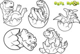 cartoon baby dinosaur picture set