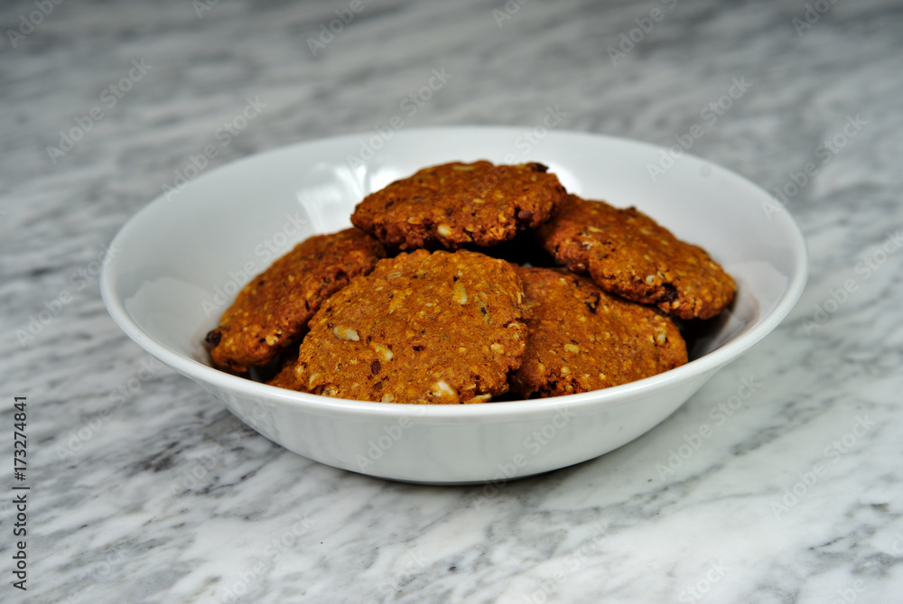 Homemade cookies with oatmeal with dried fruit Homemade cookies with oatmeal with dried fruit
