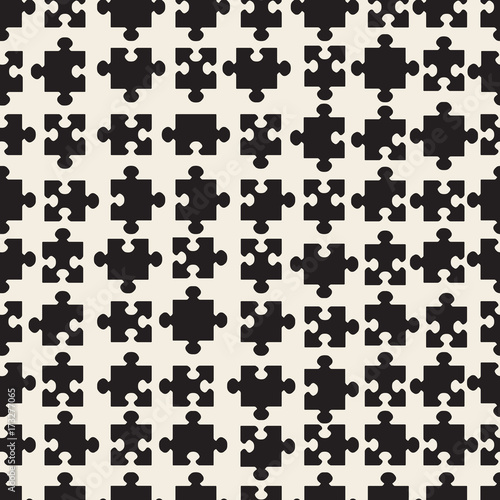 Obraz na płótnie seamless monochrome jigsaw pattern background w salonie