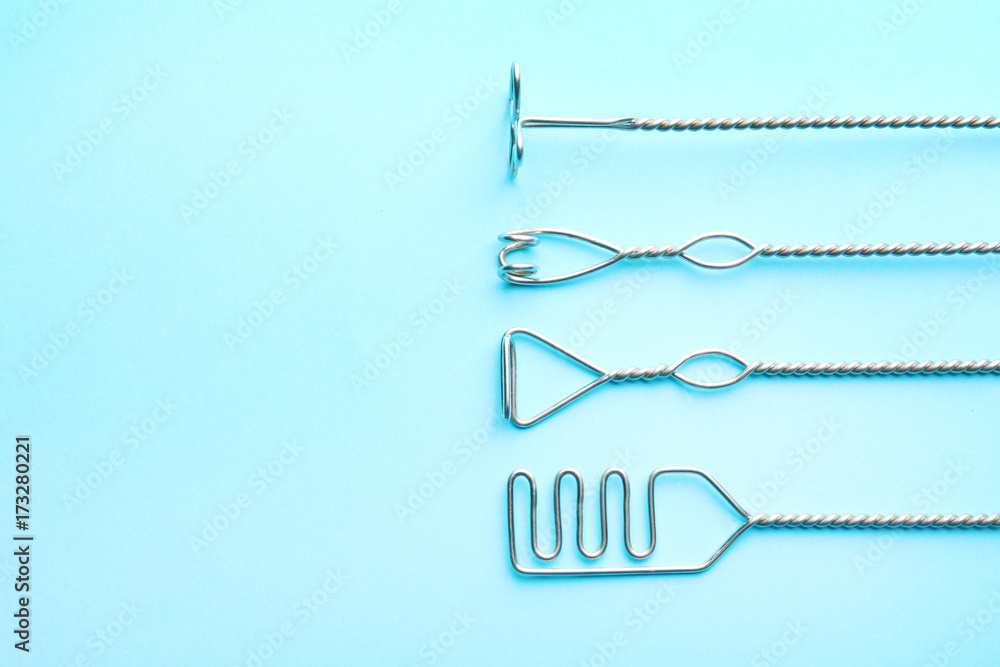 Set of logopedic probes for speech correction on color background Set of logopedic probes for speech correction on color background