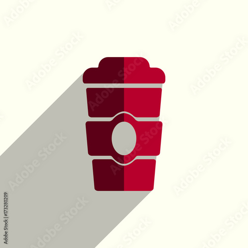 Coffee flat icons with of shadow. Vector illustration