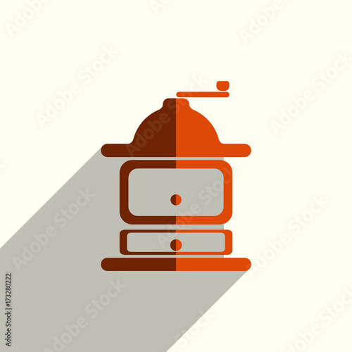 Coffee flat icons with of shadow. Vector illustration