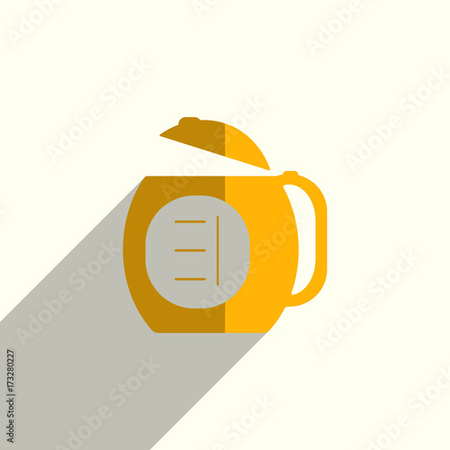 Kettle flat icons with of shadow. Vector illustration