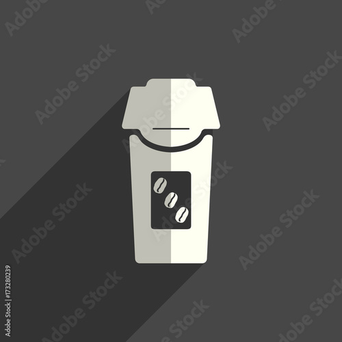 Coffee flat icons with of shadow. Vector illustration