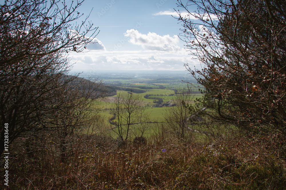 A view from the top of Sutton Bank, North York Moors, Yorkshire, England