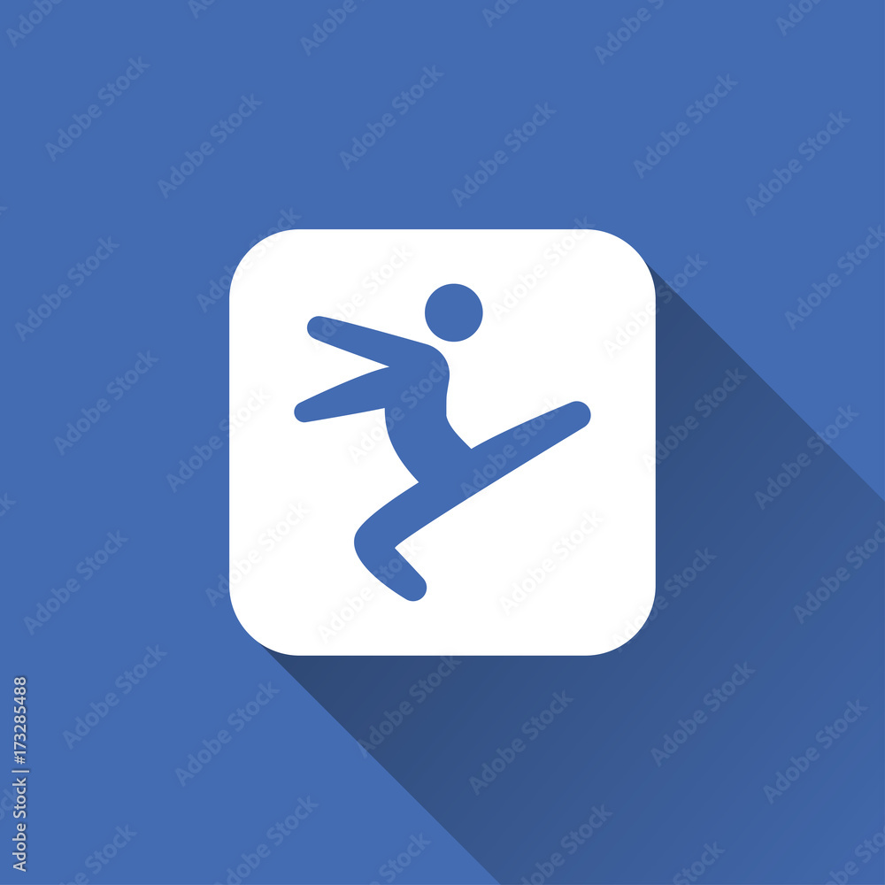 Dancer motion icon with long shadow Dancer motion icon with long shadow