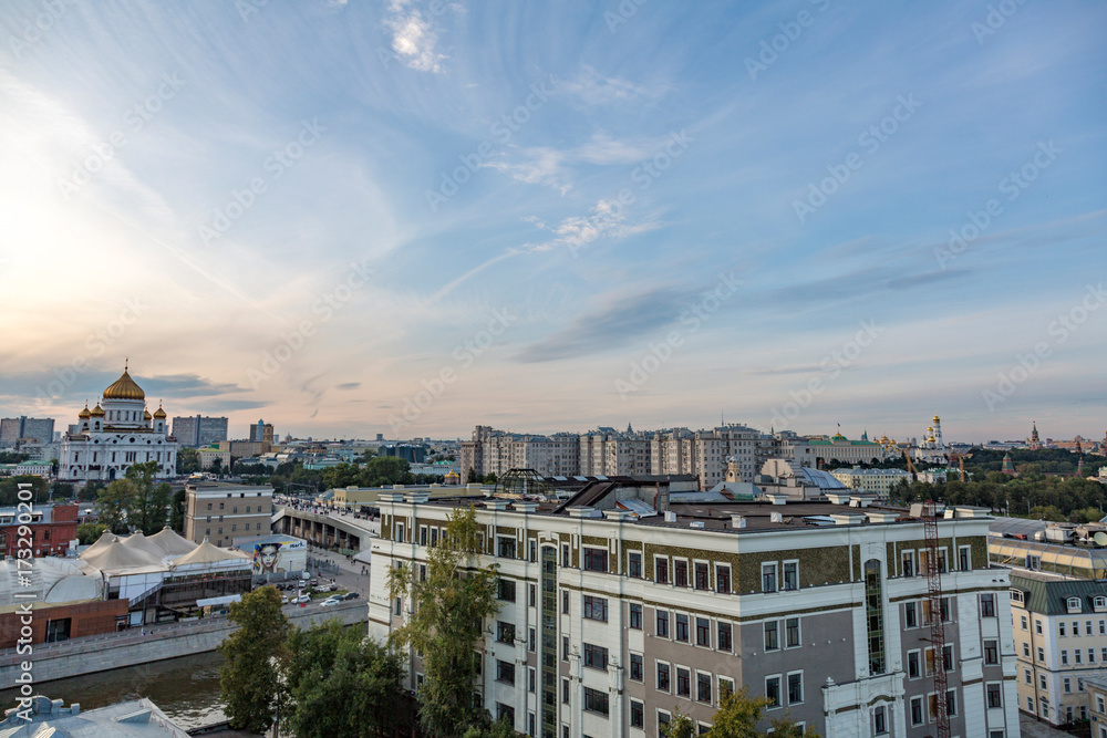 MOSCOW, RUSSIA - SEPTEMBER 9, 2017: View from the roof to the capital of the Russian Federation
