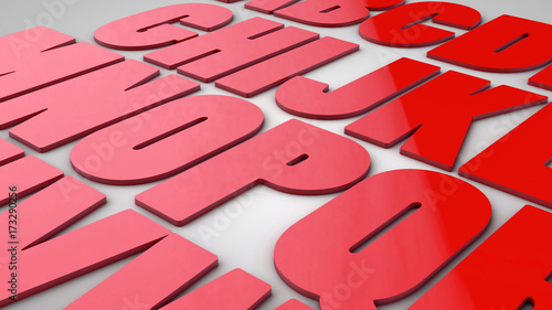 3d letters in red color