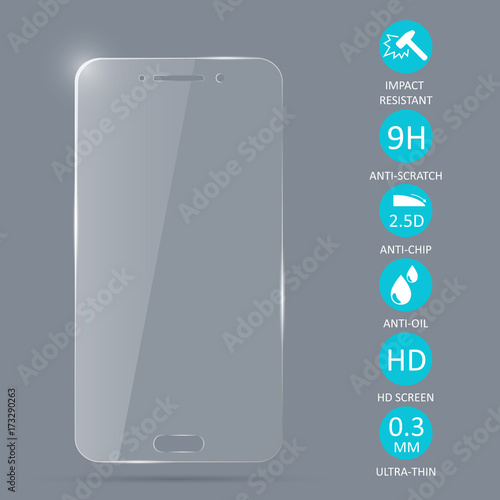 Glass screen protector for smartphone.