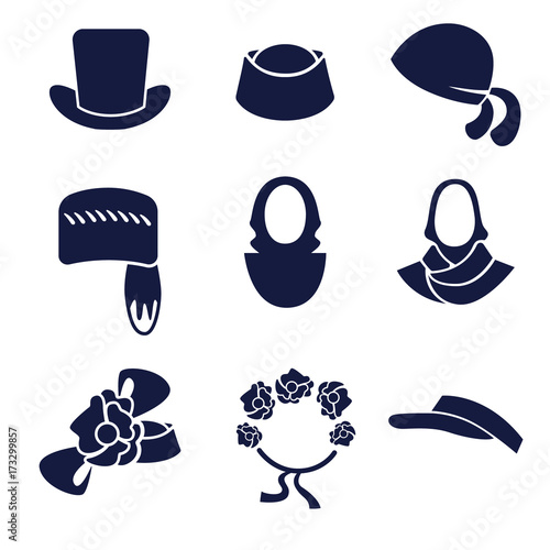 Different types of women’s hats and headdresses
