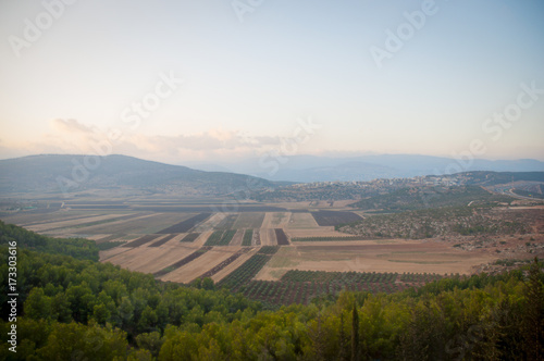View of the Golan Heights in the summer .