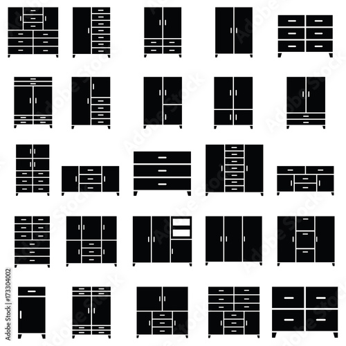 wardrobe icon set