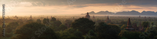 Buddhist temples of Bagan at sunrise, Myanmar