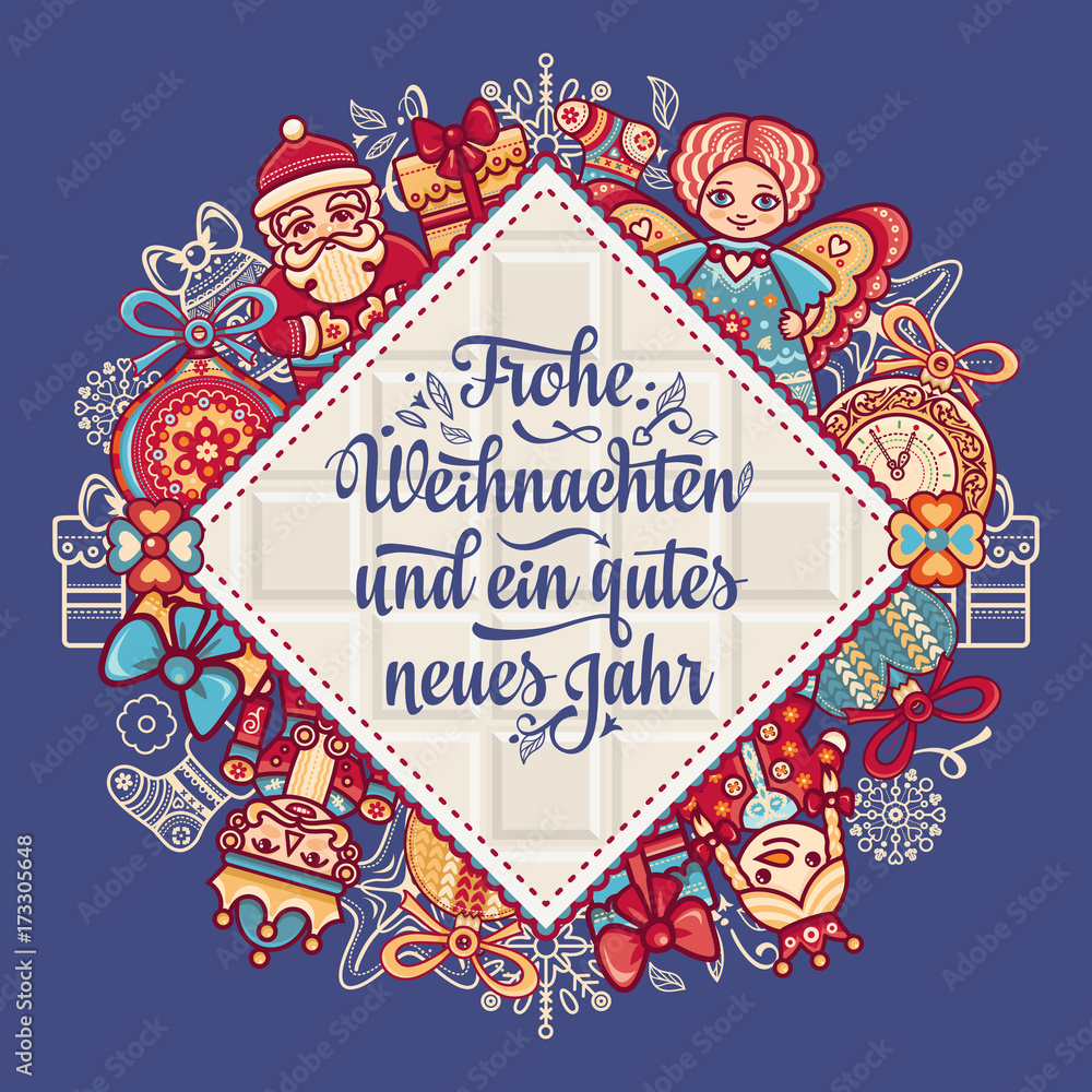 Obraz premium Frohe Weihnacht. Xmas Congratulations in Germany