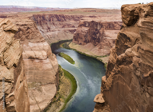 Horseshoe Bend, Glen Canyon, Page, Arizona, AZ, USA - An extraordinary view of the Horseshoe Bend, an Erg horseshoe-shaped and the Colorado River