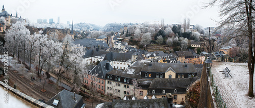 The view on Luxembourg city in winter