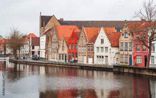 The view of Bruges from the river.