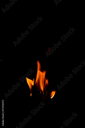 fire flame isolated on black background