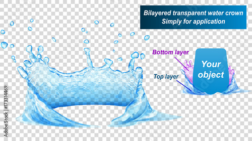 Photos Transparent water crown consist of two layers: top and bottom