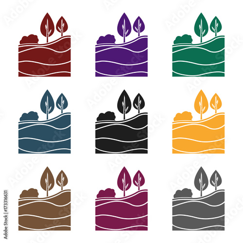 Layers of the earth icon in black style isolated on white background. Mine symbol stock vector illustration.