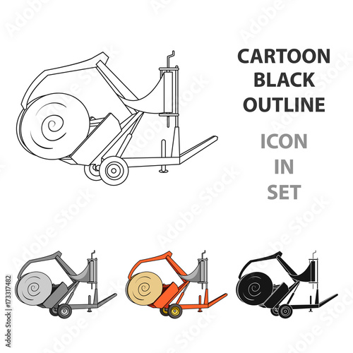 Modern agricultural machinery for  of hay and rolling circles.Agricultural Machinery single icon in cartoon style vector symbol stock illustration.
