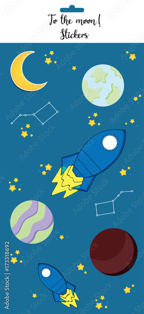 To the moon stickers 